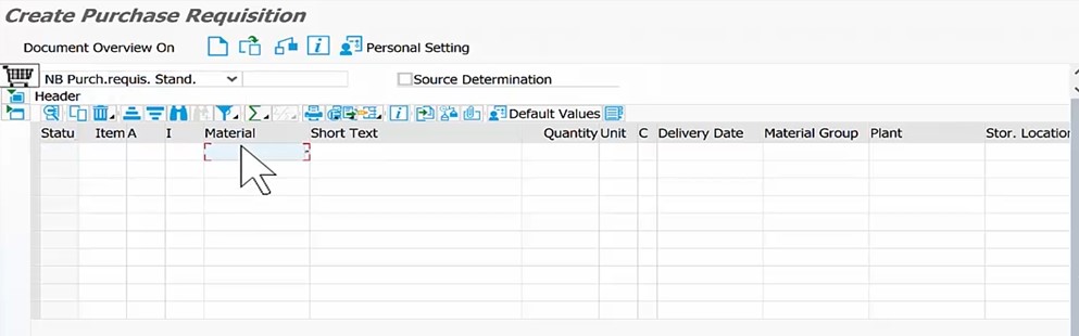 create purchase requisition 